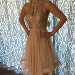 Long tan formal dress